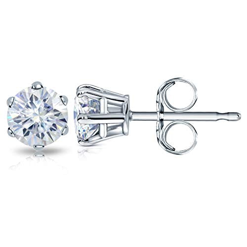 Details about   2.00Ct Round Cut Diamond Solitaire Push Back Stud Earring 14K White Gold Finish